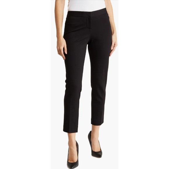 Amanda + Chelsea Alex Black Ponte Knit Soft Stretch Trousers Size 4 - Picture 1 of 8